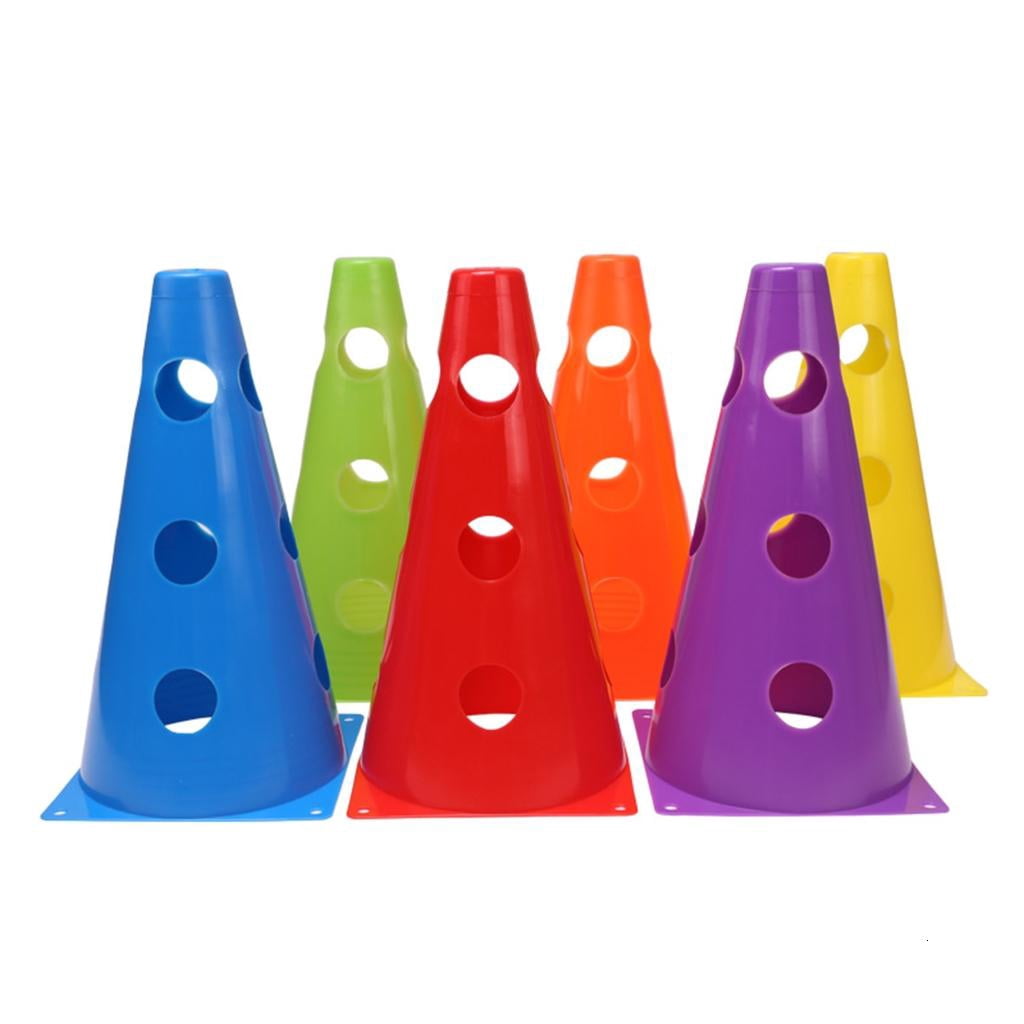 Yihuala 12/18Pcs Agility Cone Football Training Maker Bucket Field Skating Marker Soccer Training Marker Obstacle Cone
