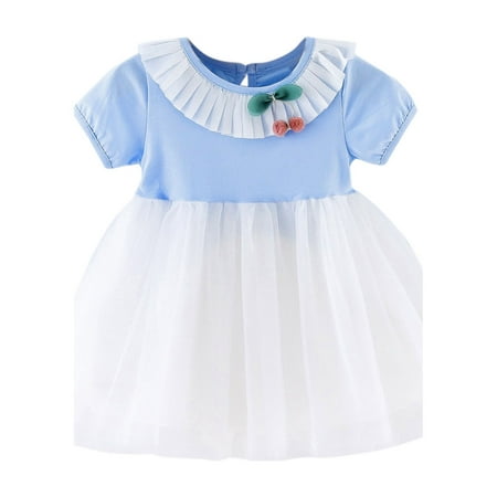 

Pimfylm Pretty Garden Dresses Toddler Toddler Girls Dress Cotton Linen Ruffle Backless Sleeveless Kids Casual Party Dresses 2023 Blue 6-12 Months