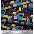 thumbnail image 2 of Soimoi Crepe Silk Fabric Patchwork Color Block Printed Craft Fabric by the Yard 42 Inch Wide, 2 of 3