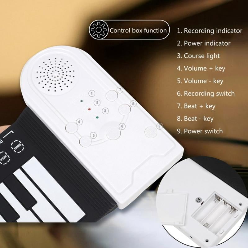 CEORPER 49 Key Roll up Piano Foldable Electronic Piano Flexible Silicone Keyboard