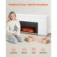 thumbnail image 3 of 75 Inch Electric Fireplace Standalone, 1500W 5120 BTU Freestanding Fireplace Heater with Mantel & Remote, Adjustable Flame Timer Overheat Protection for Living Room Bedroom, White, 3 of 12