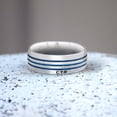 thumbnail image 7 of Ringmasters Azure Stripes Stainless Steel Choose the Right CTR Ring Size 7.5, 7 of 7