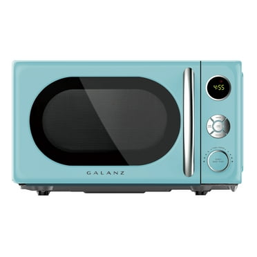 Galanz 0.7 Cu ft Retro Countertop Microwave Oven, 700 Watts, Blue, New