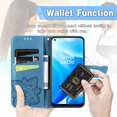 thumbnail image 2 of Dteck for Oneplus Nord N200 5G 2021 Released Bling Diamond Butterfly Embossed Wallet Flip PU Leather Magnetic Card Slots with Stand Cover, Blue Butterfly, 2 of 7