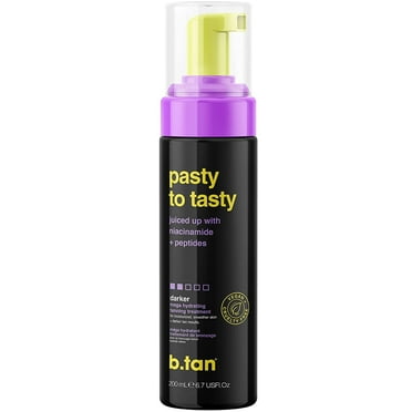 b.tan Darker Self Tanner Mousse , Pasty to Tasty - Mega Hydrating Self Tanning Treatment For Bronzed & Delicious Lookin' Skin, Clean Fake Tan, No Fake Tan Smell, 6.7 Fl Oz