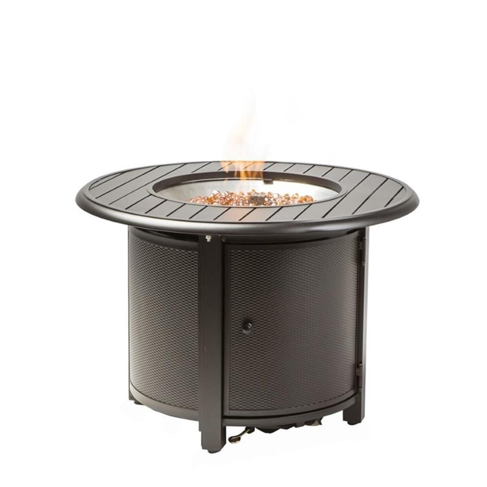 Pemberly Row 36" Round Gas Fire Pit with Burner Kit