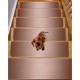 thumbnail image 2 of Chocolate Ombre Stair Treads for Wooden Steps Indoor Runner Rug Carpet, Modern Gradient Abstract Art 7 Pieces Peel and Stick Staircase Step Treads Covers Washable Throw Door Mats, 30"x8", 2 of 6