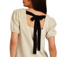 thumbnail image 4 of Blusa juvenil escote cuadrado Roman Fashion 617 (Arena) beige M Roman Fashion BL-FOL-617-ARENA, 4 of 6