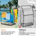 thumbnail image 5 of TROPOW Pool Towel Rack,Outdoor Pool Storage Rack with Rattan Base and 5 Towel Bars,Pool Float Storage with Compartments, Store Buoys, Pool Floats, Swimming Rings, Suitable for Outdoor/Indoor, 5 of 9