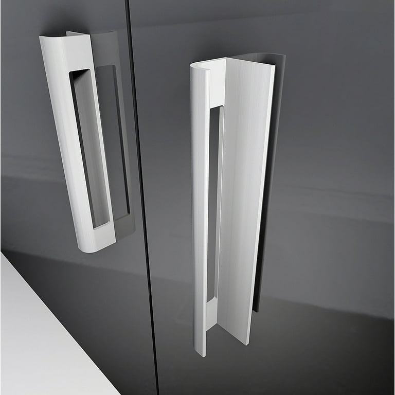 HRX Glass PH03 White Self Stick Pull Handles for Kitchen Cabinet