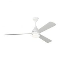 3 Blade Ceiling Fan with Light Kit and Remote Control in Modern Style-17.9 inches Tall and 60 inches Wide-Matte White Finish Bailey Street Home