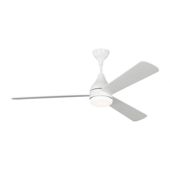 3 Blade Ceiling Fan with Light Kit and Remote Control in Modern Style-17.9 inches Tall and 60 inches Wide-Matte White Finish Bailey Street Home