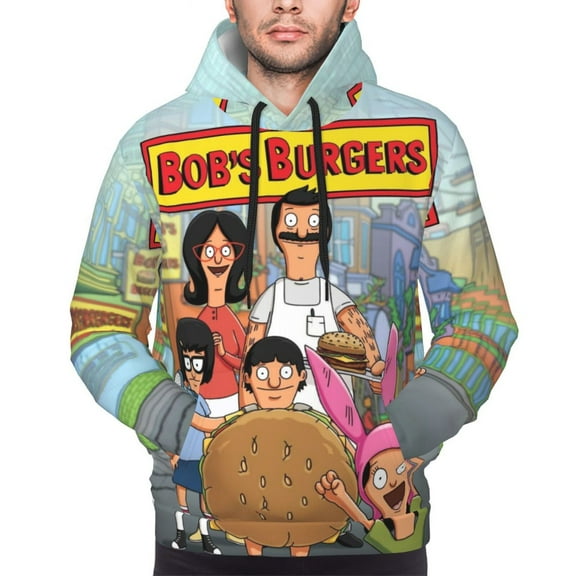 Unisex Men's and Women's Bob's Burgers Hoodies 3D Fashion Digital Print Cartoon Pullover Hooded Sweatshirts with Pockets
