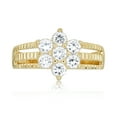 thumbnail image 2 of AVORA 10K Yellow Gold Simulated Diamond CZ Flower Fashion Ring  - Size 7, 2 of 6