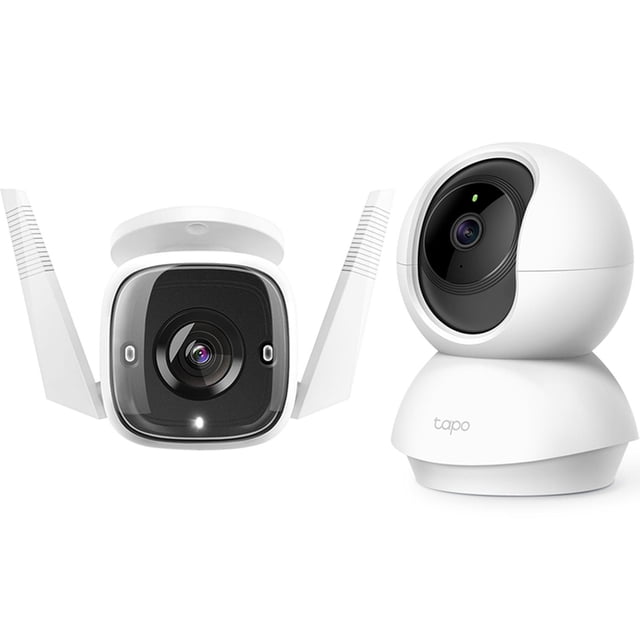 Kit 2 Camaras Vigilancia WiFi TP-LINK TAPO C310 Exterior + C200 Interior blanco 1