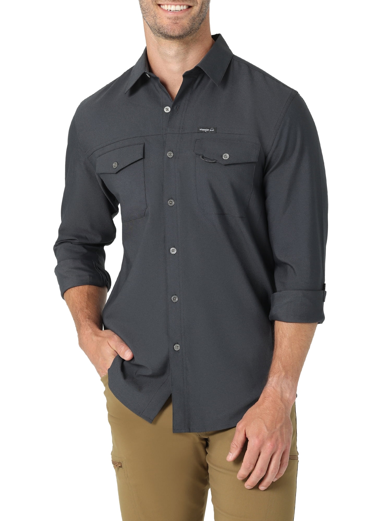 Wrangler Men's Outdoor Long Sleeve Shirt with Moisture Wicking, Sizes S-3XL    
