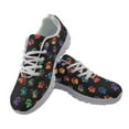 thumbnail image 2 of COEQINE Paw Print Colorful Retro Tennis Shoes for Women Girls Cat Dog Puppy Footprint Sneakers Lightweight Athletic Work Shoes Breathable Footwear for Jogging Training Climbing, 2 of 7