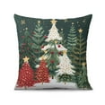 thumbnail image 4 of Green Xmas Trees Pine Rustic Farmhouse Throw Pillows Cover Square Throw Pillow Case 18 x18 Inches 4 Pack Fashion Pillow Cover for Indoor Home Bedroom, 4 of 7