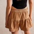 thumbnail image 2 of utcoco Women's 2026 Denim Shorts Casual Summer High Waisted Wide Leg Buttons Pleated Ruffle Jean Shorts, 2 of 3