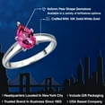 thumbnail image 2 of Gem Stone King 10K White Gold Pure Pink Mystic Topaz Engagement Ring for Women | 1.00 Cttw | Pear Shape 8X5MM | Gemstone November Birthstone | Size 9, 2 of 6