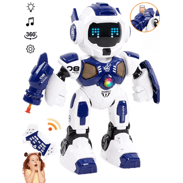Lvelia RC Robot Toy for Kids,Programmable Remote Control Intelligent Walking Dancing Robot Toy for Age 3-14 Year Old Boys Girls Birthday Gift Present,Blue