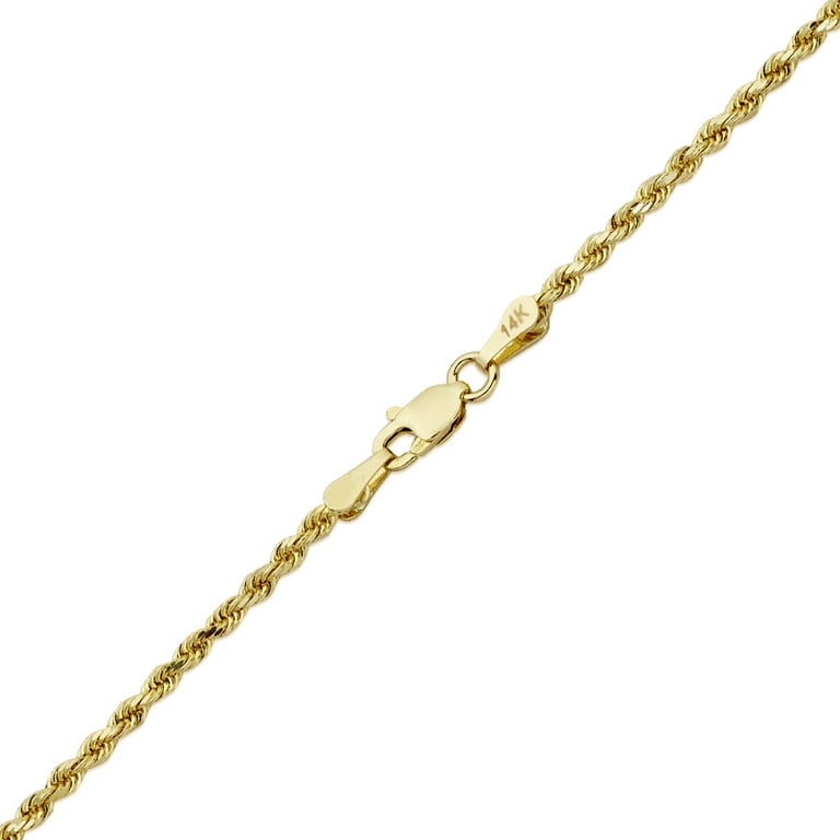 Real 10k Yellow Gold Rope Chain Necklace 4mm 18-28 Inch Diamond Cut Me – G  Bar