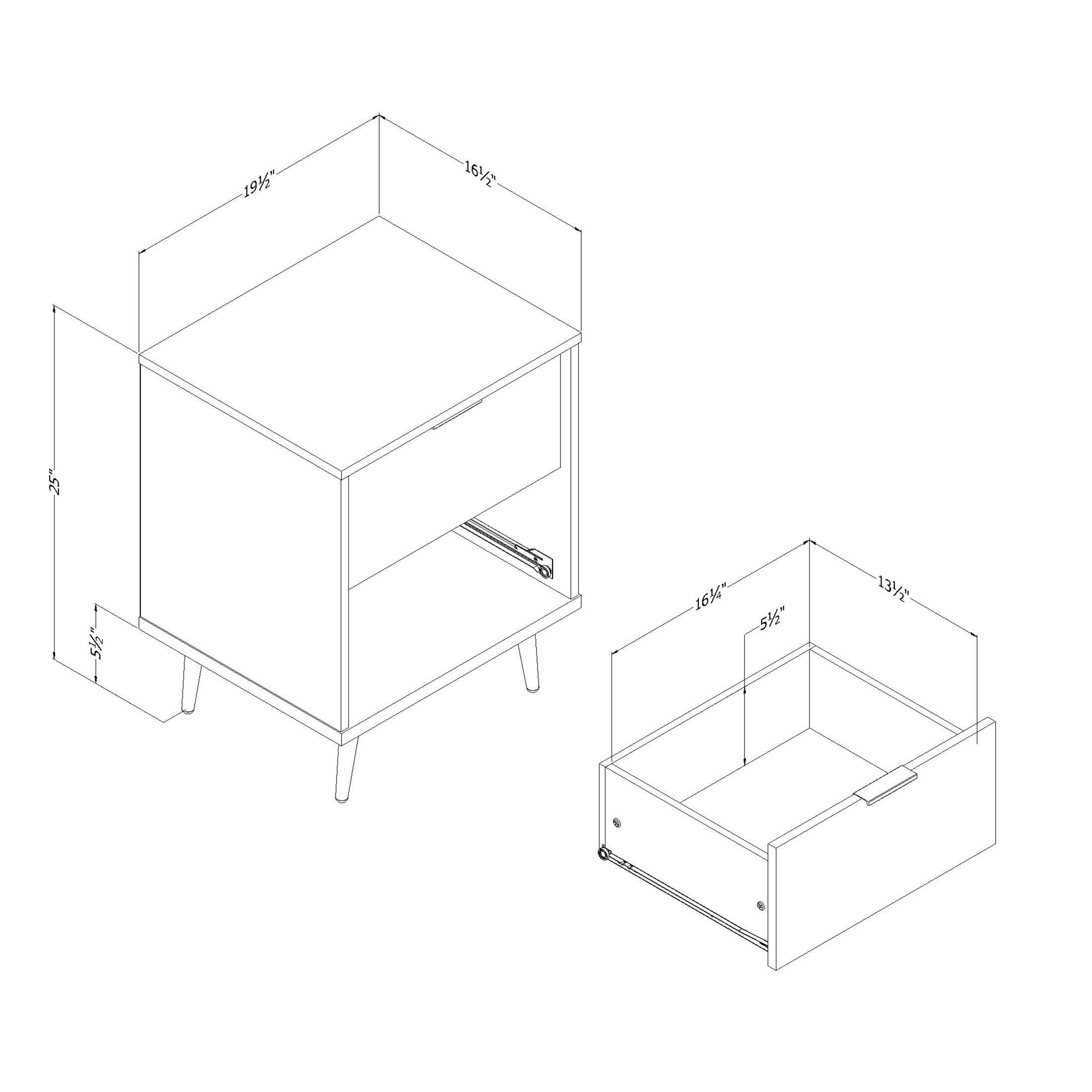 South Shore Oxford, Contemporary Nightstand,  Beige