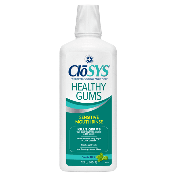 CloSYS Healthy Gums Oral Mouthwash, Gentle Mint, 32OZ