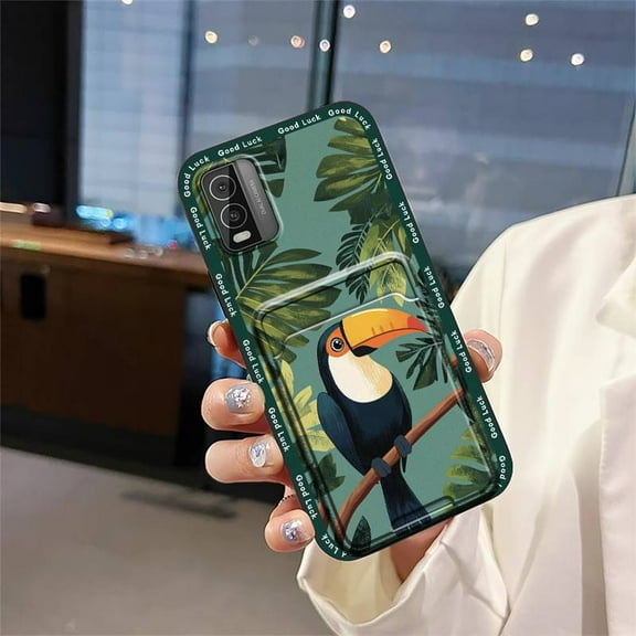 LYM-Phone Case For Nokia C210, Anti-knock Silicone Dirt-resistant Soft case Card slot Back Cover Waterproof Full wrap Shockproof Cartoon TPU Cute Cover protective Graffiti Durable