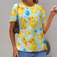 thumbnail image 6 of Rubber Duck Bubble Print T Shirts Basic T-Shirt Short Sleeve Ladies Tee Shirt Summer Graphic Clothing, 6 of 6