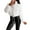 White L, variant on Women's Cotton-Padded Coat Lightweight Solid Color Warm Jacket with Drawstring Hem Stand Collar Zipper Short Padded Coat for Autumn Winter