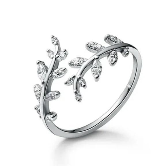 Charm 925 Silver,Gold Plated Ring Cubic Zircon Wedding Gift Sz Adjustable