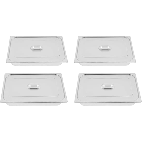 4 Pack Hotel Pans with Lids Full Size, 4 inch Deep Stainless Steel Food Pan Steam Table Pan Set for Catering Buffet, 7.5L/1.98 Gal