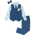 thumbnail image 2 of SANMIO Toddler Boy Suits Dress Clothes Formal Slim Fit Suit Set 6 Piece Tuxedo Gentleman Wedding Outfit Dresswear Vest Set, 2 of 7