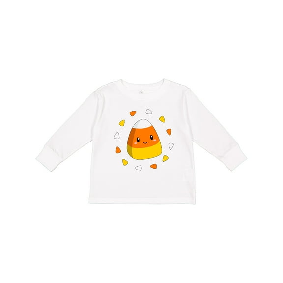 Inktastic Cute Halloween Candy Corn Boys or Girls Long Sleeve Toddler T-Shirt