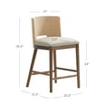 thumbnail image 4 of Nathan James Webster Bohemian Round Back Bar Stool, Upholstered Bar Stool with Seagrass Backrest for Kitchen or Bar, Medium Brown Set of 2, 4 of 5