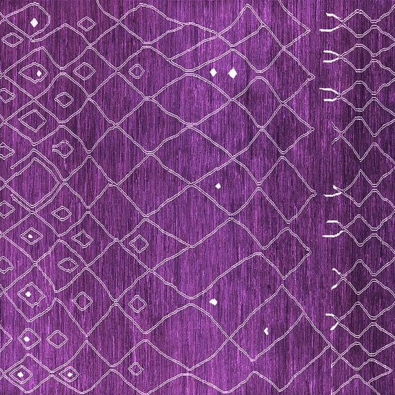 Ahgly Company Indoor Square Oriental Purple Industrial Area Rugs, 4' Square