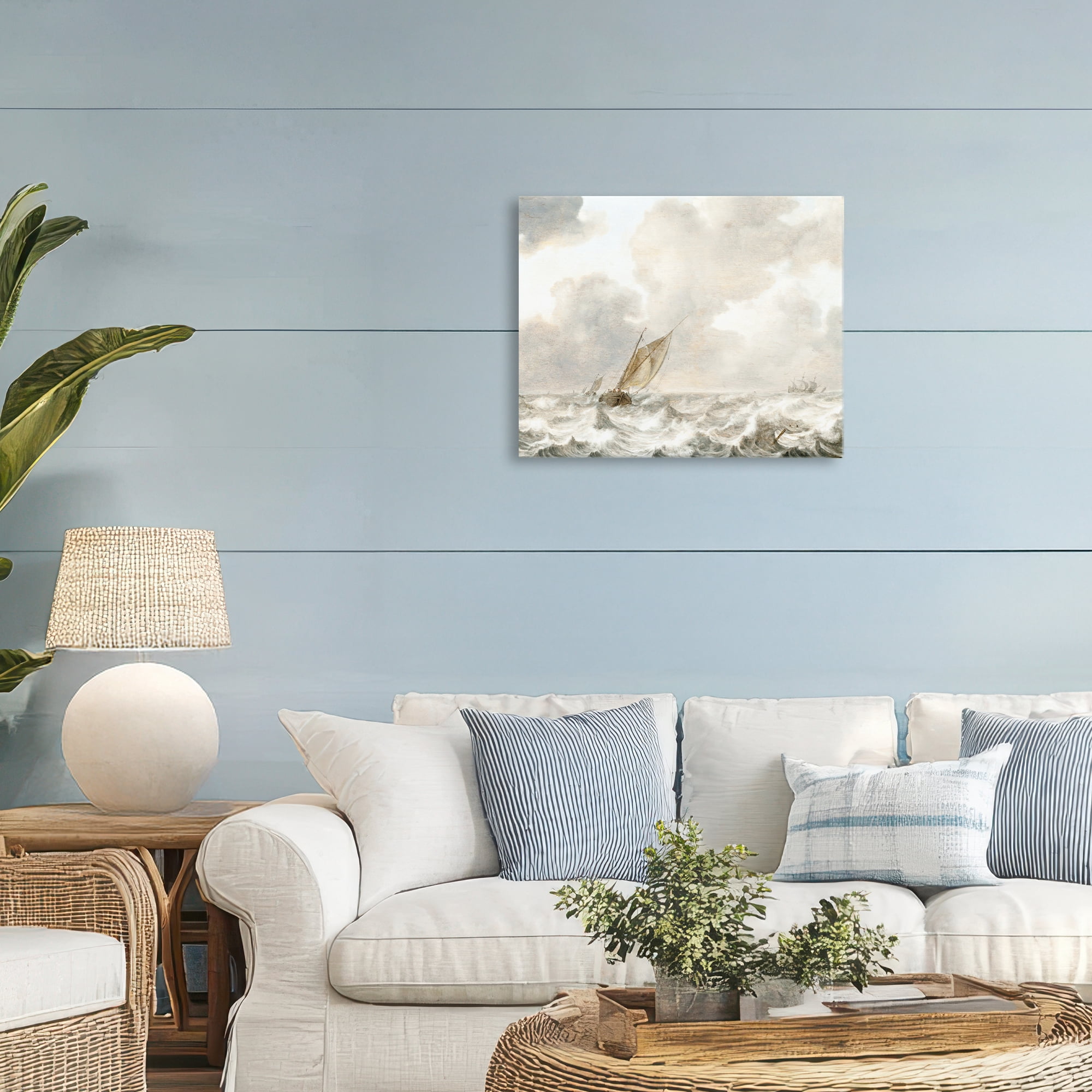 Stupell Industries Vintage Stormy Seas Canvas Wall Art, design by Leah Straatsma