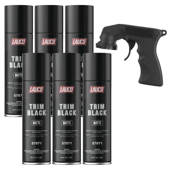 Trim Black Matte Aerosol 13 oz. Automotive Spray Paint Can Quantity: 6 Pack With Gun