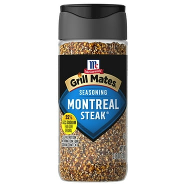 McCormick Grill Mates Gluten Free 25% Less Sodium Montreal Steak Seasoning, 3.18 oz Bottle
