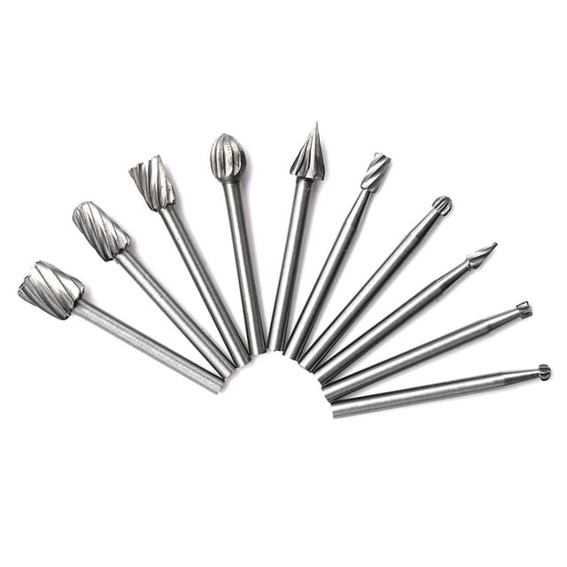 Juego de Fresas Corte Rotativo Carburo Tungsteno Hss 10 Piezas Broca 1/8 Pulgada (3 Mm) Herramientas Talla CarpinteríA