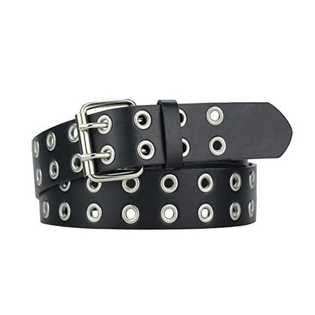 Langgg Ceinture Punk Boucle All Trend All Match pour Jeans Femmes Ceinture Intemporelle Résistante à l'Usure Noir 105cm 5Set