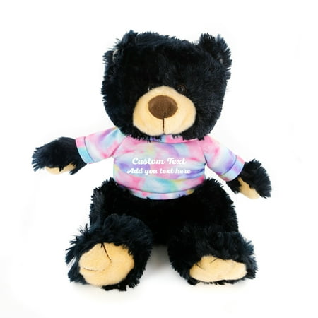 

Plushland Black Noah Teddy Bear 12 Inch Stuffed Animal Personalized Gift - Custom Text on Shirt - Great Present for Mothers Day Valentine Day Graduation Day Birthday