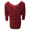 thumbnail image 4 of WBQ Womens Summer Tops V Neck Batwing 3/4 Sleeve Shirt Casual Loose Tunic Tee T-Shirt, 4 of 5