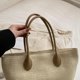 thumbnail image 5 of Bolsos de playa para mujer Bolso de hombro tejido de gran capacidad Bolso de compras Tote (Beige), 5 of 8