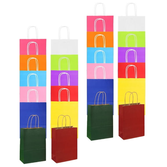 HOMEMAXS Assorted Color Paper Gift Bags with Handles for Storage Use 24pcs Small Size