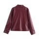 thumbnail image 3 of HH TRAF Otoño Mujeres Solapa Cremallera Manga Larga Bolsillos Diseño Vino Tinto Abrigos 2024 Mujer Casual Chaqueta Suelta Abrigos Ropa de Calle, 3 of 4