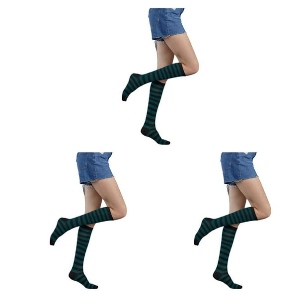Qarigey Rayas Medias hasta el muslo Calentadores para las piernas Día de San Valentín Accesorios para mujer para el diario Fiesta de Halloween Type1 Qarigey CBP351661