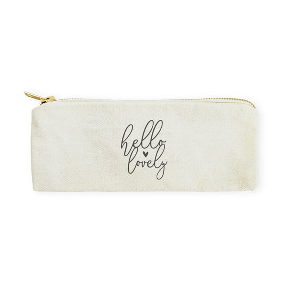 Hello Lovely Cotton Canvas Pencil Case and Travel Pouch