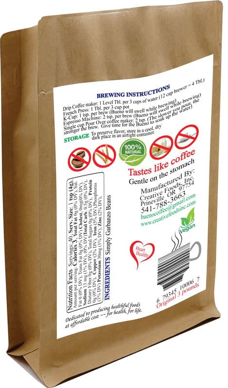 Bueno Coffee Substitute Original case of 4/3 pound bags, FREE ...